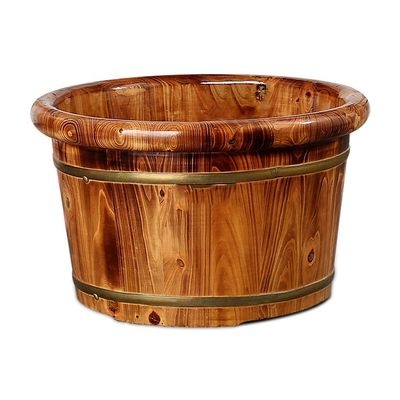 KIZMIQ Foot Bath Spa Foot Spa Bath MassagerWood Foot Bath Tub, Thick Sturdy Wood Spa Basin for Pedicure and Massage for Home Soaking Tired and Sore Feet 24cm