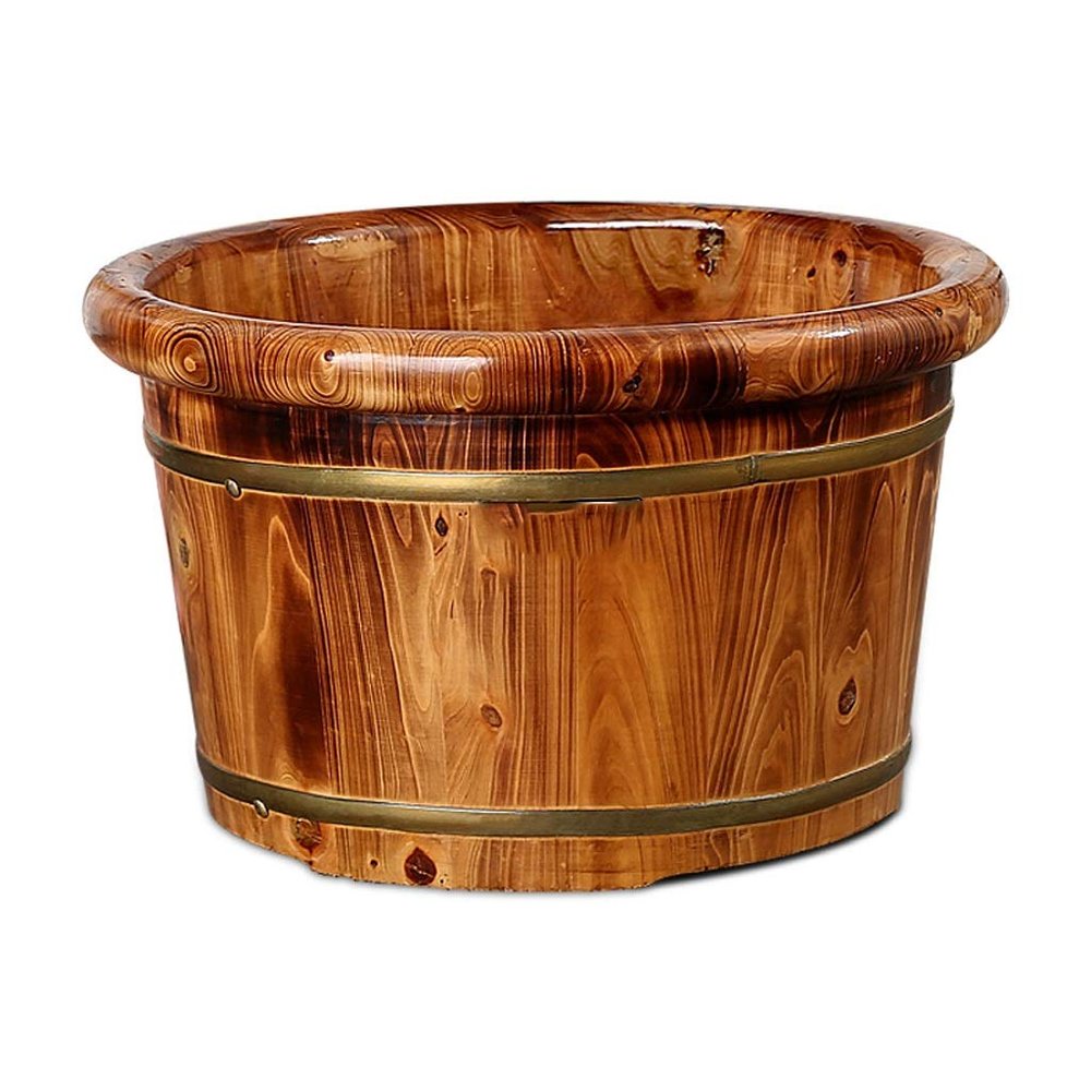 KIZMIQ Foot Bath Spa Foot Spa Bath MassagerWood Foot Bath Tub, Thick Sturdy Wood Spa Basin for Pedicure and Massage for Home Soaking Tired and Sore Feet 24cm