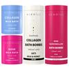 Bath Salt and Milk Bath and Bath Bombs Fizz Pack of 4 - Collagen Magnesium Epsom Salt Oatmeal Milk & Honey Rose view 1