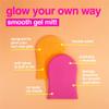 b.tan Face & Body Self Tanning Mitt | Glow Your Own Way Smooth Gel Glove - Sunless Tan Applicator, Streak-Free, Even Application, Double Sided, Reusable, Great for Cream, Lotion, Suncreen view 3