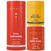 Bath Salt & Fizzing Bath Bombs Gift Set Pack of 3 - Arnica Montana Magnesium Epsom Salt Vitamin C Orange Ginger Lemon Essential Oils view 1