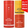 Bath Salt & Fizzing Bath Bombs Gift Set Pack of 3 - Arnica Montana Magnesium Epsom Salt Vitamin C Orange Ginger Lemon Essential Oils view 2