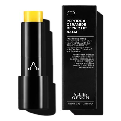 Allies of Skin Peptide & Ceramide Repair Lip Balm with Palmitoyl Tripeptide-5, Ceramide NP, Sea Buckthorn Oil, Avocado and Sunflower Seed Oil, Shea Butter, Vitamin C & E. 3.8g/ 0.13 oz