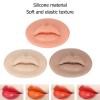 3 Pieces 3D Silicone Lips Elastic Semi permanent Soft Real Skin Feeling Fake Lips Tattooing Practice Lips with Tooth Shape Real Lip Structure Easy Handling view 3