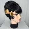 Retro Rockabilly Bandana Knotted Hair Bow on Alligator Clip for Women, Teens, Kids, Unisex - Handmade in USA (Brown, Cowboy Boots) view 4
