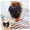 Bow Hair Clip with Removable Bun Net Pearl Studded Alloy view 3