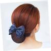 Bow Hair Clip with Removable Bun Net Pearl Studded Alloy view 4