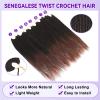 18 Inch Senegalese Twist Crochet Hair for Women Pre Looped Crochet Braids Micro Twist Crochet Hair Ombre Brown Small Braids with Natural Ends 8 Packs T30 view 3