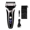 LEONYS Men's Shaver, USB Rechargeable Electric Shaver Stainless Steel Shaving Machine for Men 3D Triple Floating Blade Razor Shaver Barber Electric (Color : Silver with Box) view 1