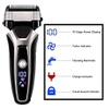 LEONYS Men's Shaver, USB Rechargeable Electric Shaver Stainless Steel Shaving Machine for Men 3D Triple Floating Blade Razor Shaver Barber Electric (Color : Silver with Box) view 4