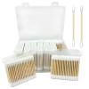 1000-Pack Bamboo Cotton Swabs Bulk (5x100 Round + 5x100 Pointed Tips) - Biodegradable Double Ended Swabs for Gun Cleaning, Pet Ear Care, Makeup & Electronics - Hypoallergenic & Lint-Free view 1