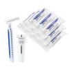 Disposable Razors in Bulk Pack of 30,Blue Disposable Shaving Razors Individual Wrapped Twin Blade Bulk Disposable Razors with Clear Cap and 10g Shaving Cream for Homeless,Hotel,Travel,Charity,Shelter view 1