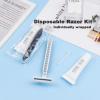Disposable Razors in Bulk Pack of 120,Black Disposable Shaving Razors Individual Wrapped Twin Blade Bulk Disposable Razors with Clear Cap and 10gShaving Cream for Homeless,Hotel,Travel,Charity,Shelter view 3