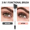 Ksvsonrvi 2PCS Eyebrow Eyelash Brush 3 Head Eyelash Comb Double Head Brush Makeup Grooming Tool Cosmetic (White) view 3