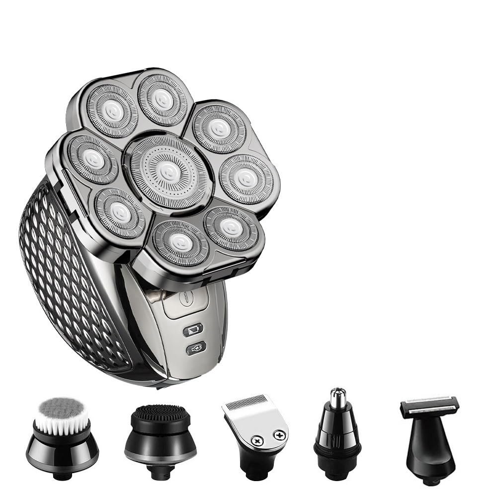 EKHOU Head Shavers for Bald Men, 9D Shaver for Men 9 Cutter Floating Head Waterproof Electric Razor Multifunction Shavers USB Charge Trimmer Men Grooming Kit