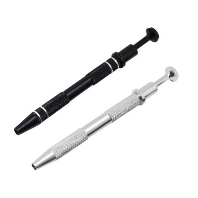 2 Pieces Piercing Ball Grabber Tool, SUNIYORS Stainless Steel Jeweler's Pick Up Tool, 4-Claw Pick up Tool Diamond Claw Tweezers for Tiny Objects Ic Chips Electronic Components (Black+Silver)
