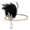 Tongcloud 1920s Flapper Feather Headband Roaring 20s Gatsby Headpiece Women's 1920s Headband Flapper Feather Headpiece (Black) view 1