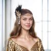 Tongcloud 1920s Flapper Feather Headband Roaring 20s Gatsby Headpiece Women's 1920s Headband Flapper Feather Headpiece (Black) view 3
