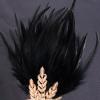 Tongcloud 1920s Flapper Feather Headband Roaring 20s Gatsby Headpiece Women's 1920s Headband Flapper Feather Headpiece (Black) view 4