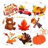240 Pcs Autumn Temporary Tattoos for Kids, Thanksgiving Bulk Waterproof Safety Tattoos Stickers, Best Choice for Fall Goody Bag Stuffers, 60 Different Designs maple leaves pumpkins scarecrows turkeys view 1