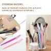 12 Pieces Eyebrow Razor for Women Face Razors Dermaplaning Tool Eyebrow Trimmer Facial Razor with Safety Cover Multipurpose Hair Removal Shaver with Precision for Men Professional Dermaplane Razor view 4
