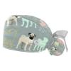 2 Pcs Working Caps with Buttons and Ribbon Tie, Colored Pugs Bouffant Hats Scrub Caps Women Long Hair view 1