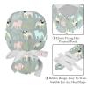 2 Pcs Working Caps with Buttons and Ribbon Tie, Colored Pugs Bouffant Hats Scrub Caps Women Long Hair view 4