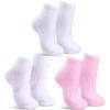 HooLing 3 Pairs Aloe Socks Moisturizing Spa Socks Aloe Vera Infused Fuzzy for Christmas Women Men Repairing Softening Dry Cracked Feet Skins(Pink, White) view 1