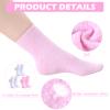HooLing 3 Pairs Aloe Socks Moisturizing Spa Socks Aloe Vera Infused Fuzzy for Christmas Women Men Repairing Softening Dry Cracked Feet Skins(Pink, White) view 3