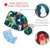 2 Pcs Working Caps with Buttons and Ribbon Tie, Dinosaur Christmas Bouffant Hats Scrub Caps Women Long Hair view 3