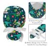 2 Pcs Working Caps with Buttons and Ribbon Tie, Dinosaur Christmas Bouffant Hats Scrub Caps Women Long Hair view 4