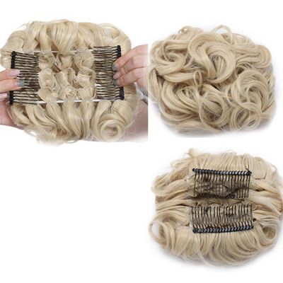 Synthetic Comb Clip In Curly Hair Extension Chignon Hair Pieces Women Updo Cover Hairpiece Extension Hair Bun