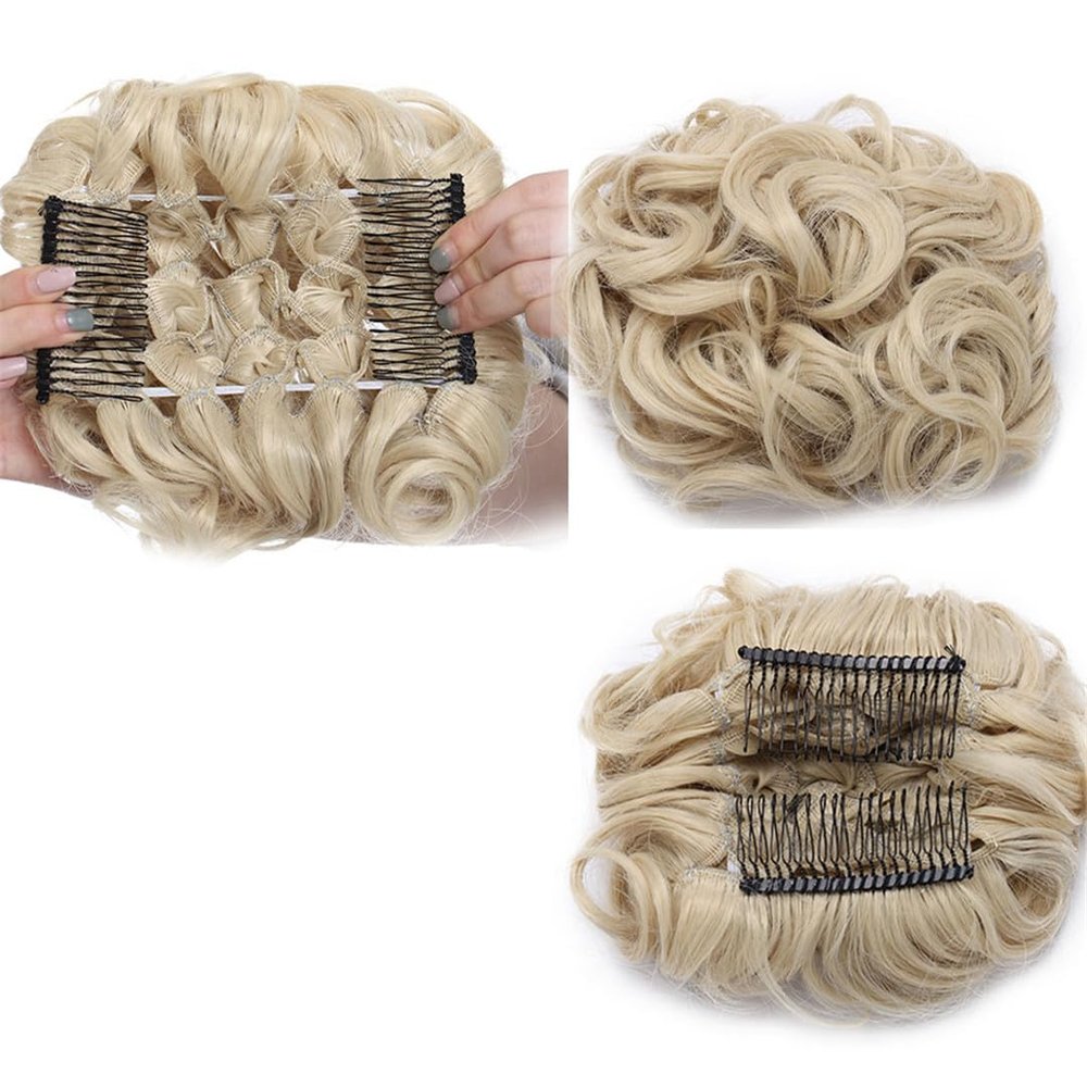 Synthetic Comb Clip In Curly Hair Extension Chignon Hair Pieces Women Updo Cover Hairpiece Extension Hair Bun