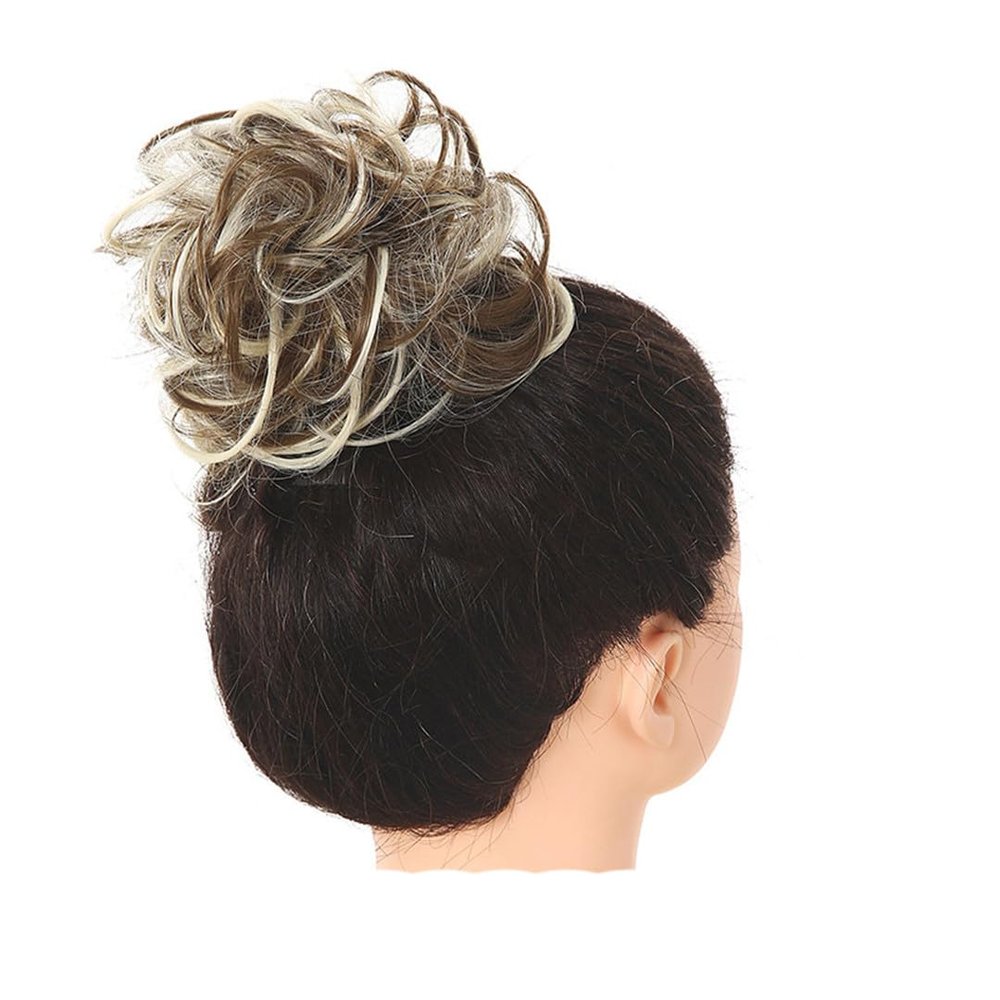 Synthetic Hair Bun Chignon Scrunchies Fake Hair Band Braid Elastic Hairpiece Tail For Women Synthetic Wrap Curly Ponytailtail