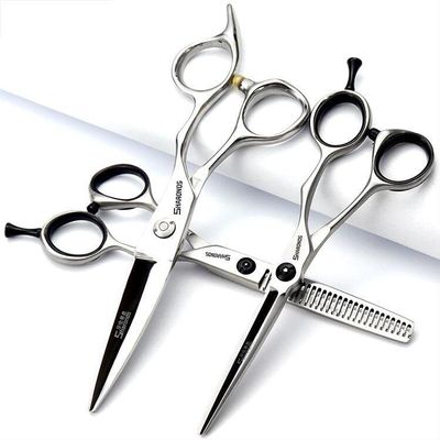 5.5/6 Inch Hair Scissors Scrub Hair Scissors for Barber (5.5 + 6 Inch 3-Piece Set)