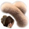 YOYLMAL Large Faux Fur Hair Claw Clip for Women, 5.1 Inches Winter Fluffy Fuzzy Hair Clips, Nonslip Strong Hold Furry Big Jaw Clamp for Thick Long Hair (Coffee) view 1