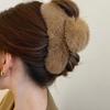 YOYLMAL Large Faux Fur Hair Claw Clip for Women, 5.1 Inches Winter Fluffy Fuzzy Hair Clips, Nonslip Strong Hold Furry Big Jaw Clamp for Thick Long Hair (Coffee) view 4