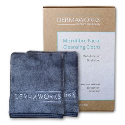 2x WASH CLOTHS LUXURY DUAL-SIDED - Exfoliating Washcloths/Makeup Remover Cloths - Soft Face Cloth/Wash Cloth - Washable & Reusable Microfiber Quick Dry Towel - Toallas para la Cara by DERMAWORKS