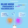 High Frequency Facial Device - TUMAKOU Blue High Frequency Facial Wand - Portable High Frequency Machine with 4 Fusion Neon + Argon Wands view 2