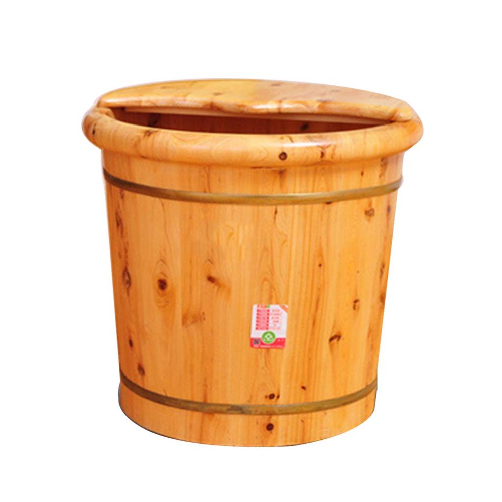 Scpantkend Pedicure Foot Soak Foot Tub,Cedar Foot Bath Barrel,Household Deepen Thicken Wooden Footbath,Pedicure Bowl Spa Massage with Lid Foot Spa Household Wash Ba