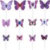 12 Garden Flying Butterfly Stake, Purple Decorative Garden Stakes view 1