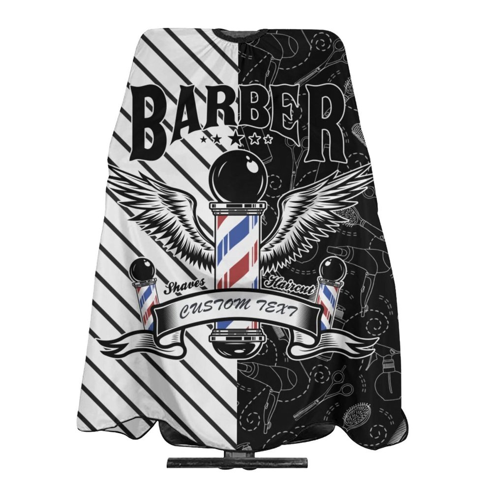 Custom Barber Cape Hairdresser Cape, Add Your Photo Text Logo Personalized Barbershop Salon Cape for Men, Customized Hair Cutting Cape for Home Salon Barbershop