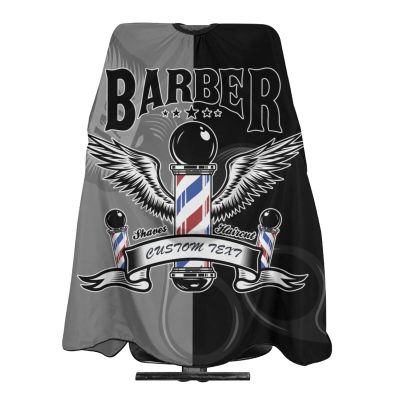 Custom Barber Cape Hairdresser Cape, Add Your Photo Text Logo Personalized Black Gray Barber Salon Cape for Men, Customized Hair Cutting Cape for Home Salon Barbershop