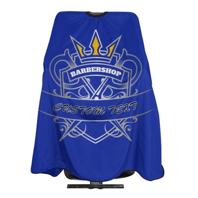 Custom Barber Cape Hairdresser Cape, Add Your Photo Text Logo Personalized Blue Barbershop Salon Cape for Men, Customized Hair Cutting Cape for Home Salon Barbershop