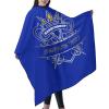 Custom Barber Cape Hairdresser Cape, Add Your Photo Text Logo Personalized Blue Barbershop Salon Cape for Men, Customized Hair Cutting Cape for Home Salon Barbershop view 2