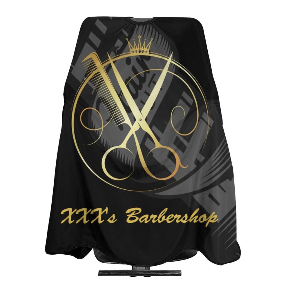 Custom Barber Cape Hairdresser Cape, Add Your Photo Text Logo Personalized Gold Barber Salon Cape for Men, Customized Hair Cutting Cape for Home Salon Barbershop