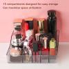 2pcs Makeup Organizer, 15 Compartment Vanity Makeup Organizer Smoothly Corners Small Cosmetic Organizer for Brushes Eyeshadow Palettes view 2