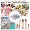 2pcs Makeup Organizer, 15 Compartment Vanity Makeup Organizer Smoothly Corners Small Cosmetic Organizer for Brushes Eyeshadow Palettes view 4