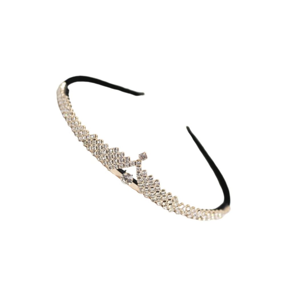 FRCOLOR Bride Headband Shining Rhinestones Elegant Wedding Headdress for Women Lint Hair Accessory for Bridal Parties and Special Occasions