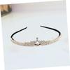 FRCOLOR Bride Headband Shining Rhinestones Elegant Wedding Headdress for Women Lint Hair Accessory for Bridal Parties and Special Occasions view 2